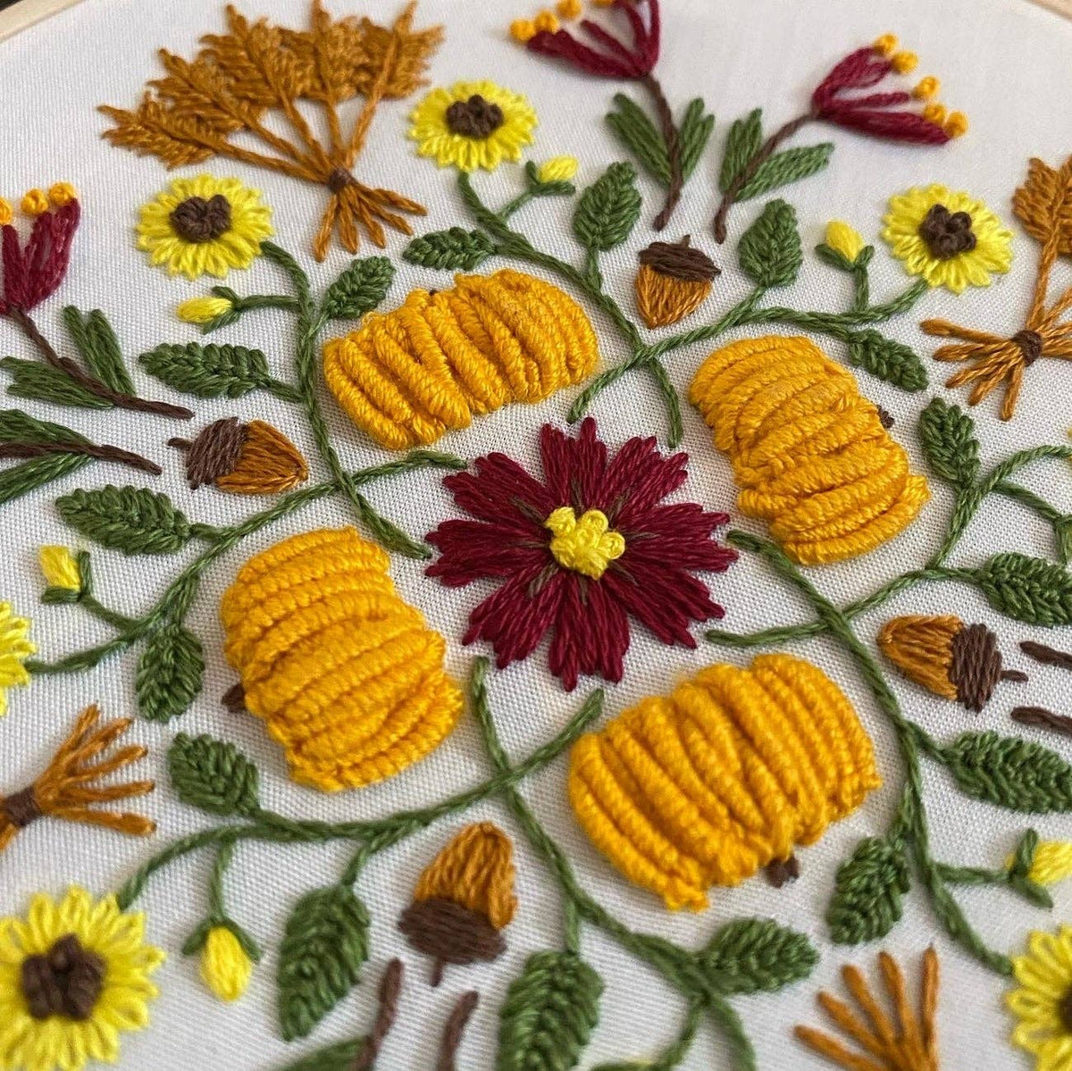6" Harvest Mandala DIY Embroidery Kit - Shop at Persephone's Hearth