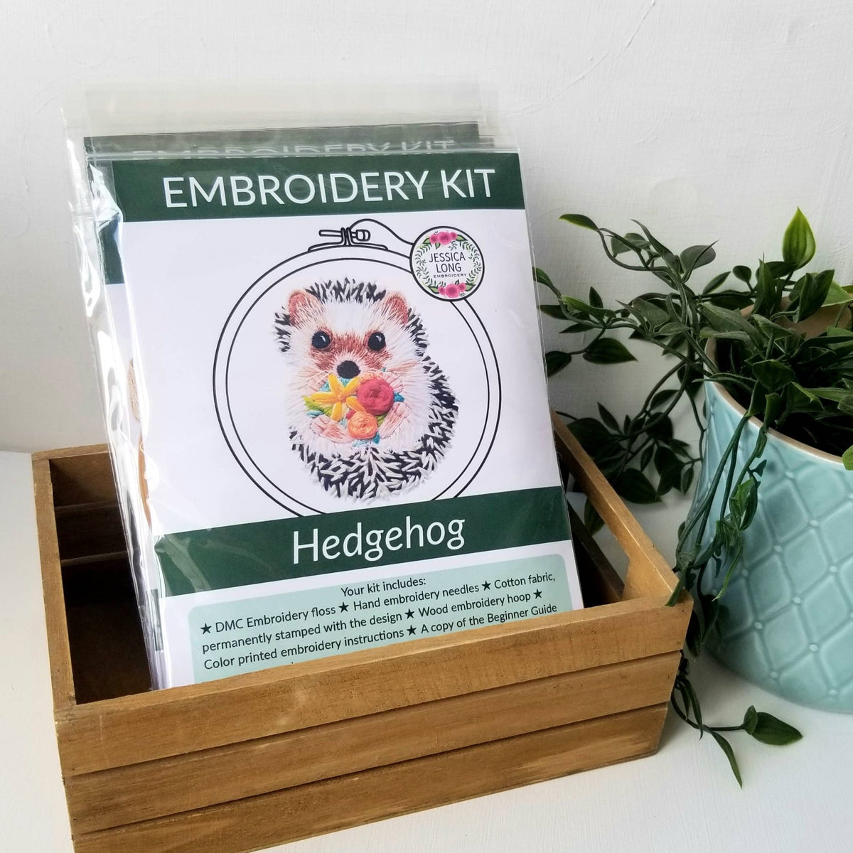 6" Hedgehog Embroidery Kit - Shop at Persephone's Hearth