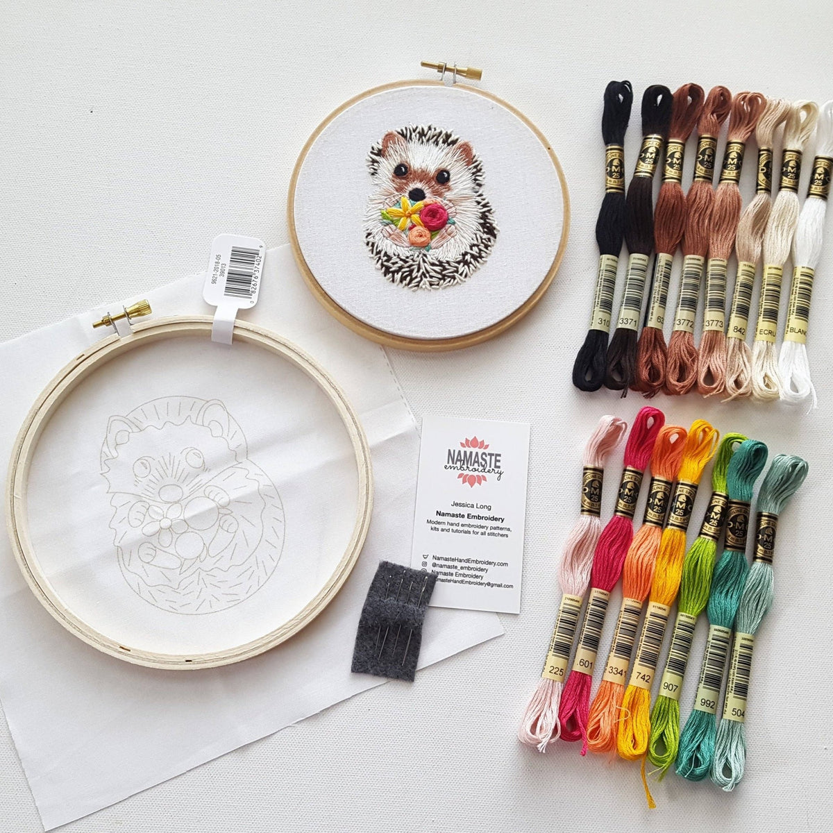 6" Hedgehog Embroidery Kit - Shop at Persephone's Hearth