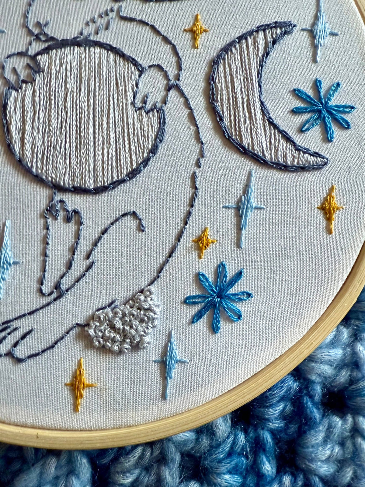 6" Moon Rabbit Embroidery Kit - Shop at Persephone's Hearth