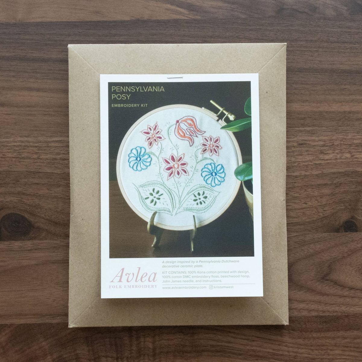 6" Pennsylvania Posy Embroidery Kit - Shop at Persephone's Hearth