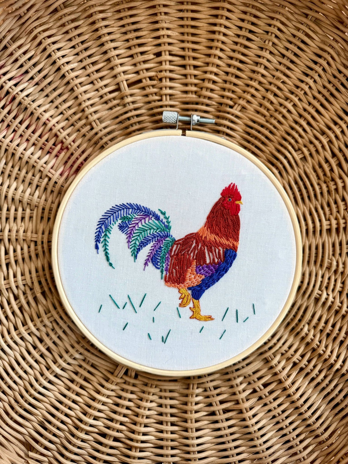 6" Rustic Rooster Embroidery Kit - Shop at Persephone's Hearth