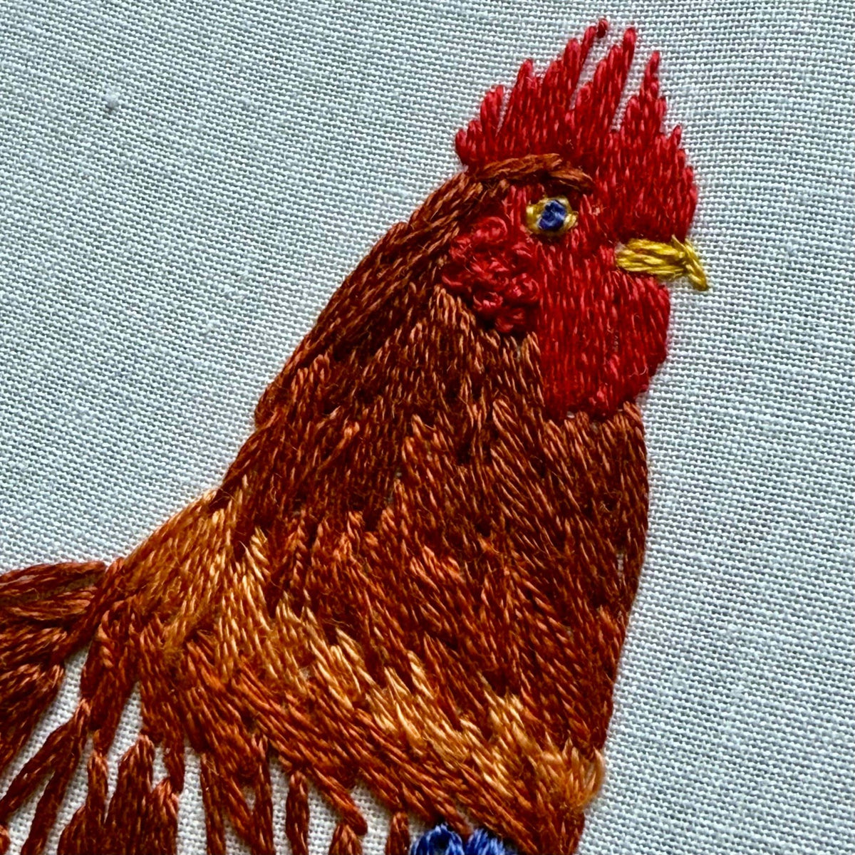 6" Rustic Rooster Embroidery Kit - Shop at Persephone's Hearth