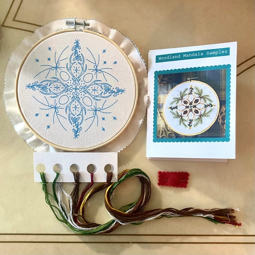 6" Winter Woodland Mandala DIY Embroidery Kit - Shop at Persephone's Hearth