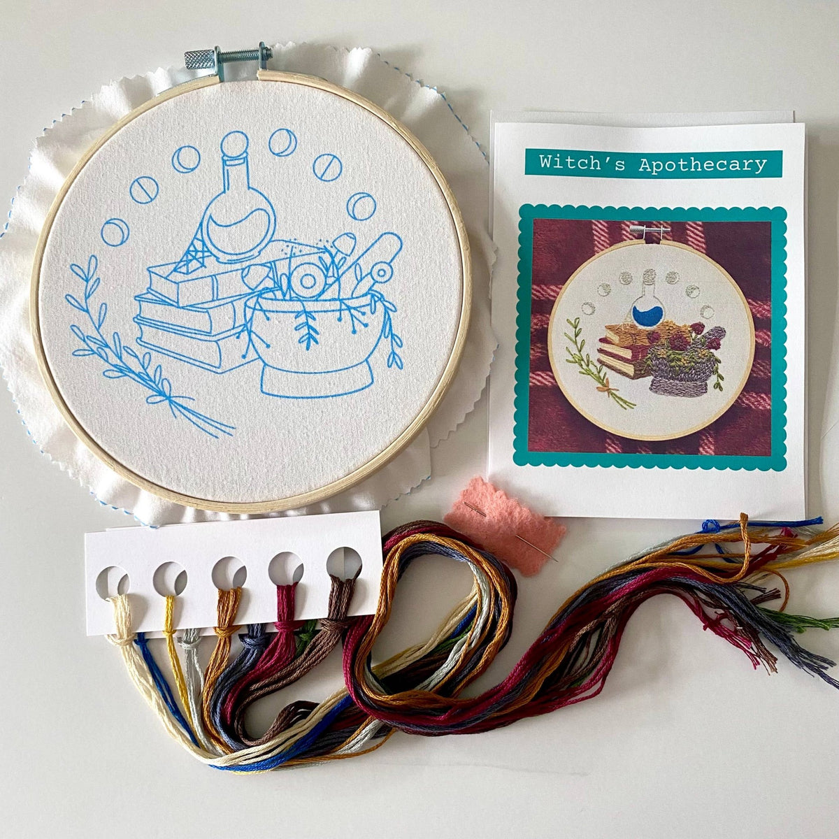 6" Witch's Apothecary Embroidery Kit - Shop at Persephone's Hearth