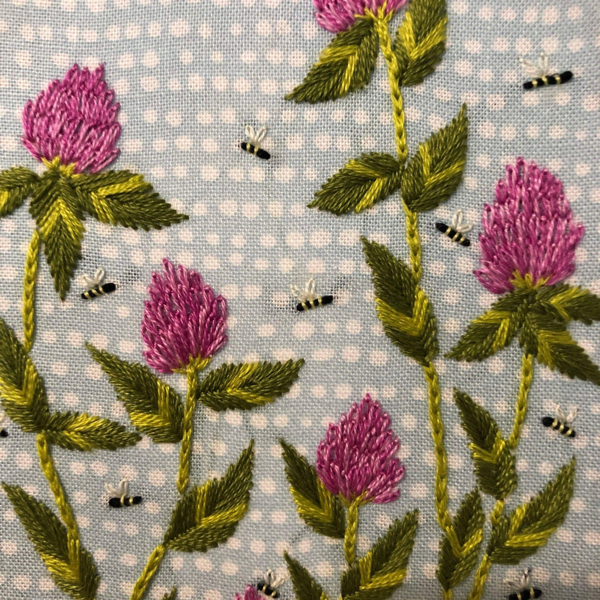 6" x 4" Bees Among Clover Embroidery Kit - Shop at Persephone's Hearth