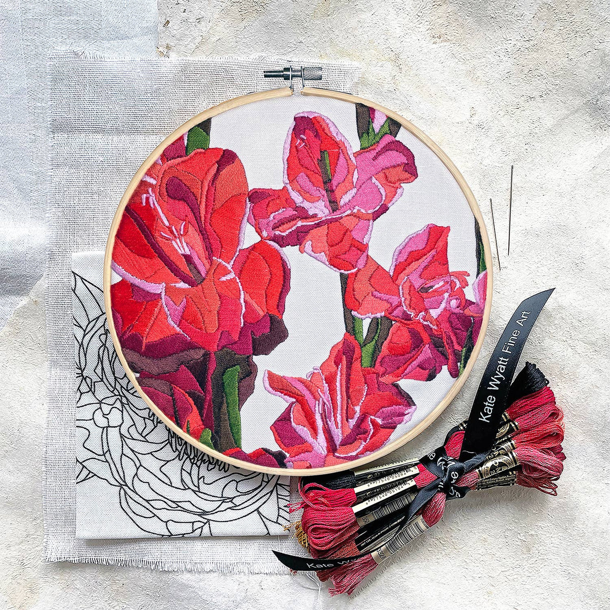 8" Beginner Gladiolus Embroidery Kit - Shop at Persephone's Hearth