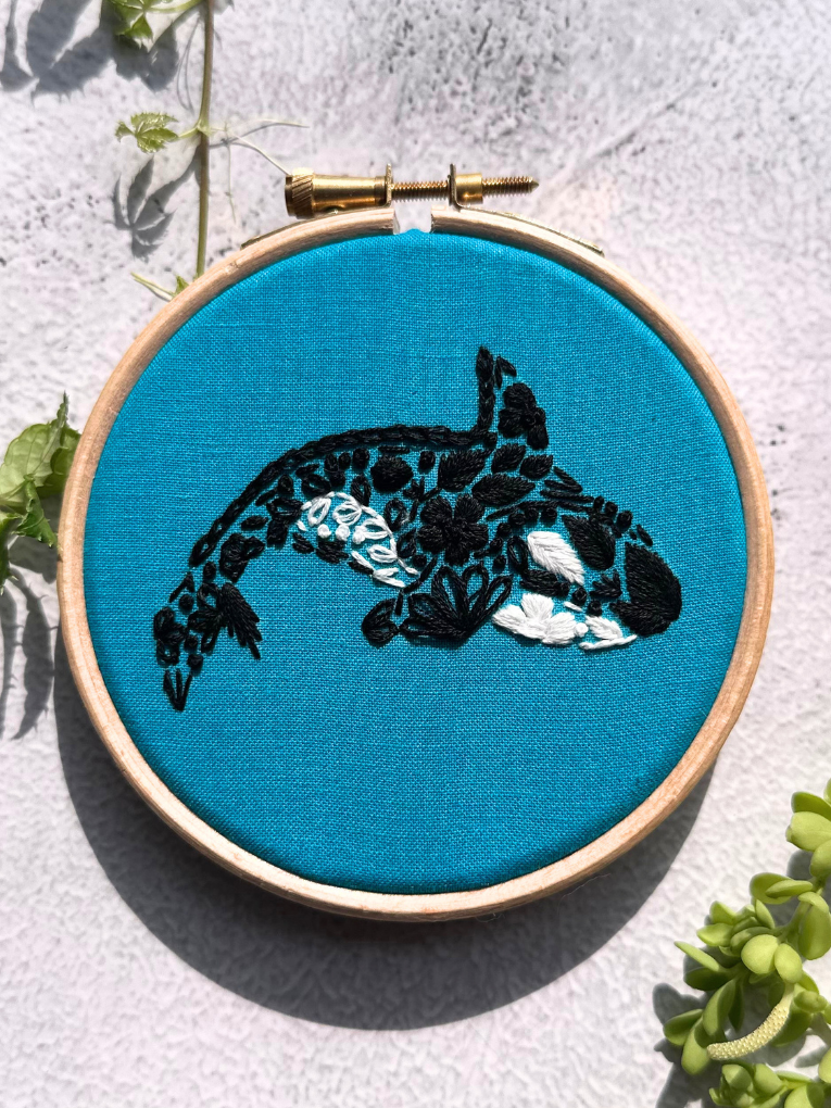 *Pre-order* 4" Beginner Orca Island Embroidery Kit