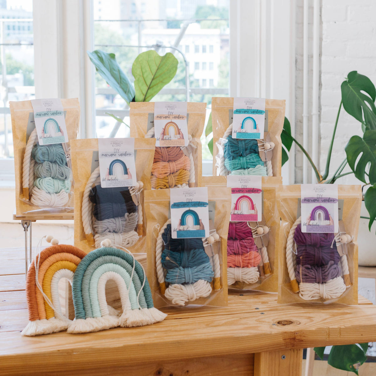 A Branch & Cord DIY Macrame Rainbow Kit / Craft/ Crafts/ Do It Yourself: Jade