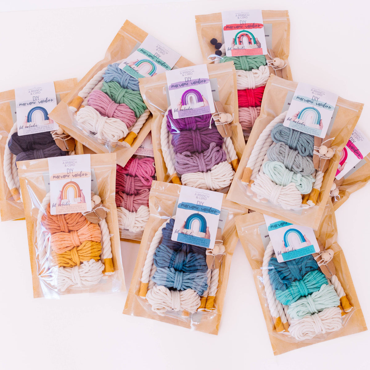 A Branch & Cord DIY Macrame Rainbow Kit / Craft/ Crafts/ Do It Yourself: Jade