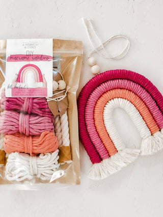 A Branch & Cord Macrame Kit Very Berry DIY Rainbow Beginner Macrame Kit