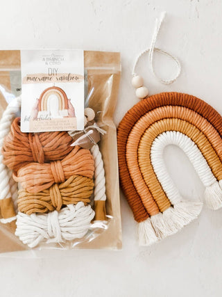 A Branch & Cord Sunset DIY Rainbow Beginner Macrame Kit