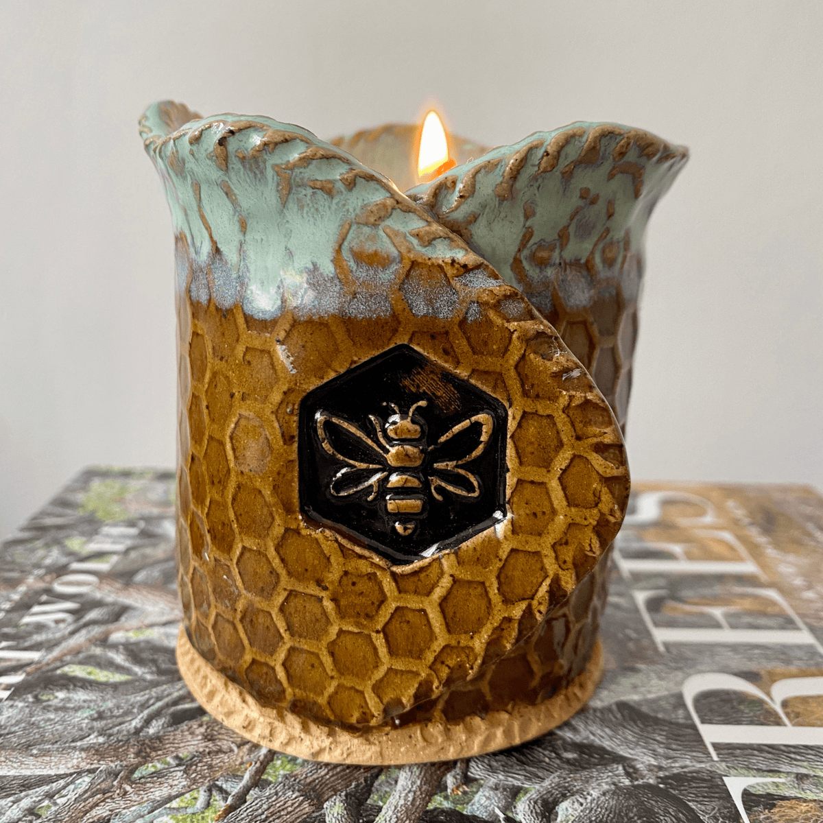 AMG Pottery Bee Candle