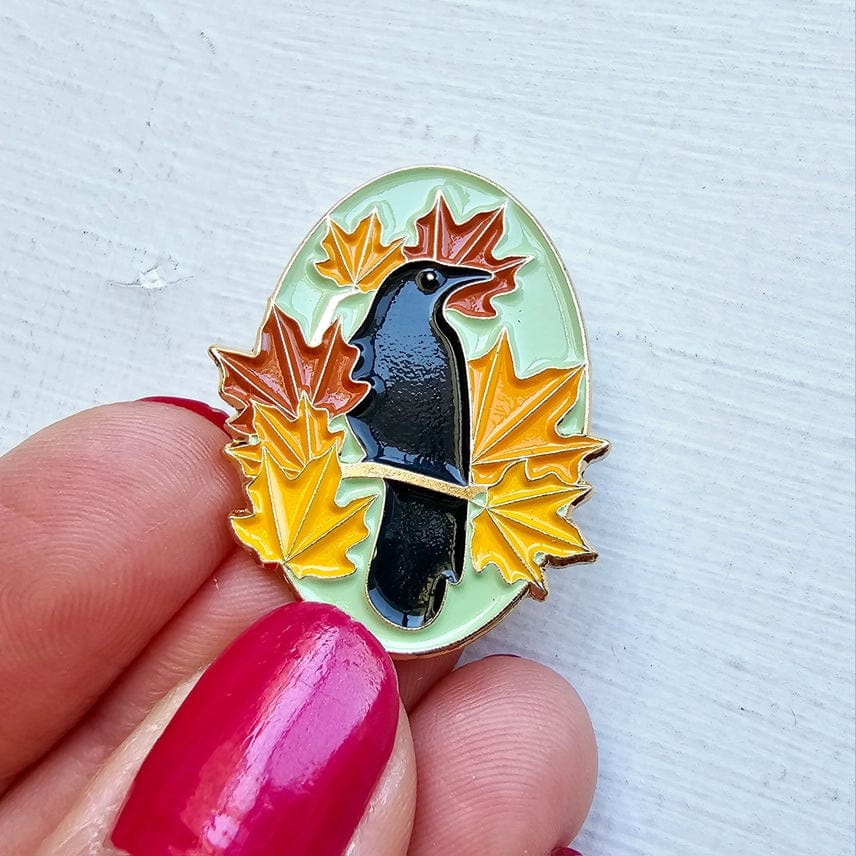 Autumn Birds Enamel Needle Minder - Shop at Persephone's Hearth