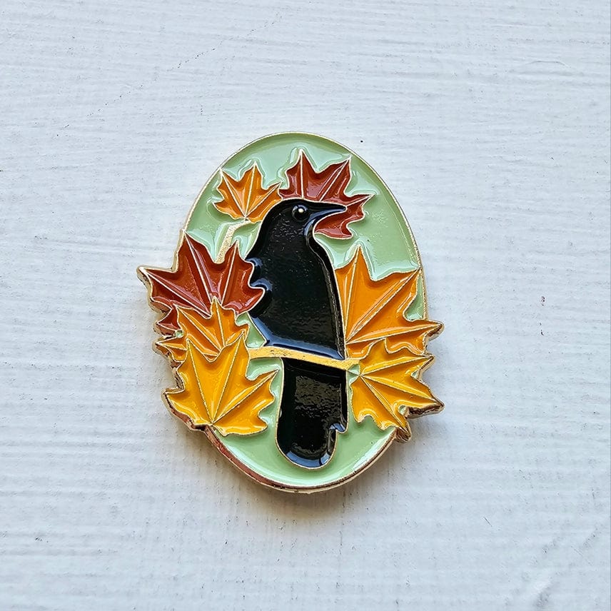 Autumn Birds Enamel Needle Minder - Shop at Persephone's Hearth