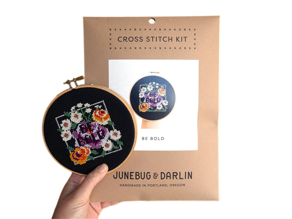 "Be Bold" Cross Stitch Kit - Shop at Persephone's Hearth