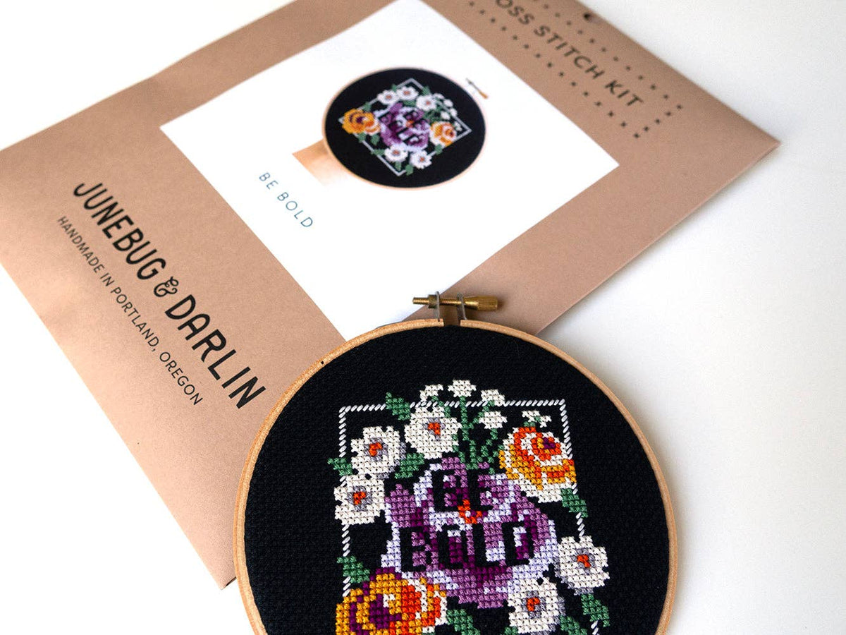 "Be Bold" Cross Stitch Kit - Shop at Persephone's Hearth