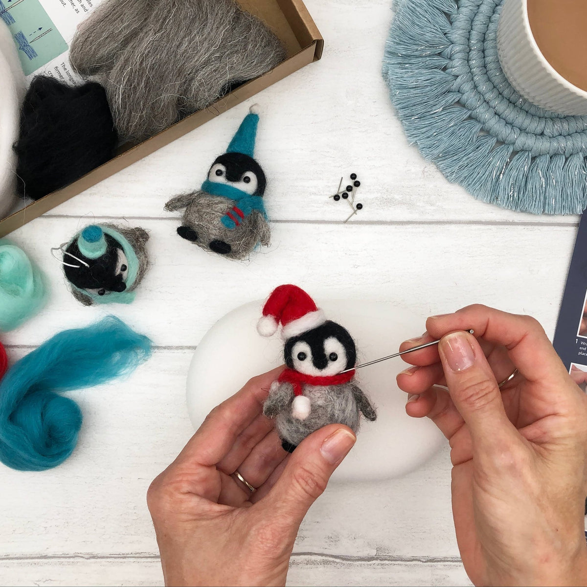 Beginner Baby Penguins Needle Felting Kit - Shop at Persephone's Hearth