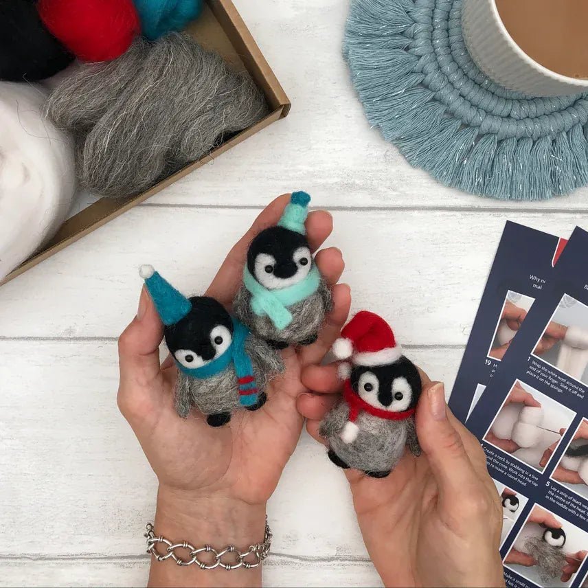 Beginner Baby Penguins Needle Felting Kit - Shop at Persephone's Hearth