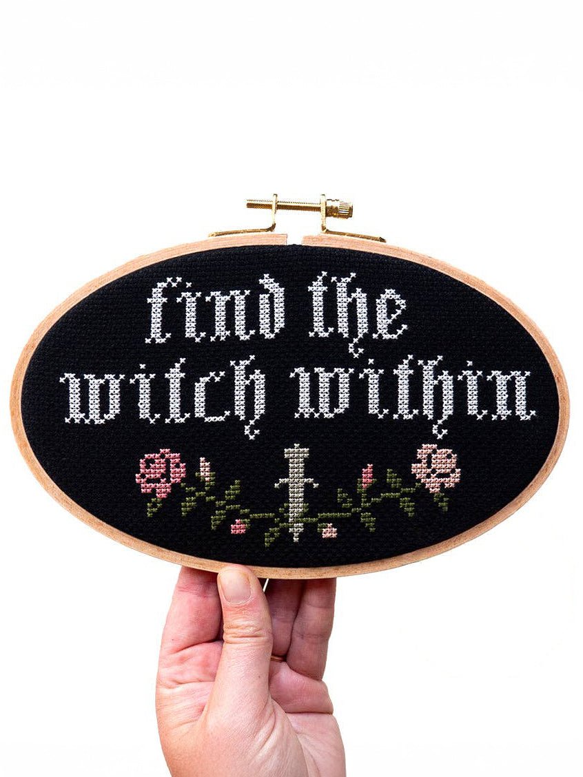 Beginner "Find the Witch Within" Cross Stitch Kit - Shop at Persephone's Hearth