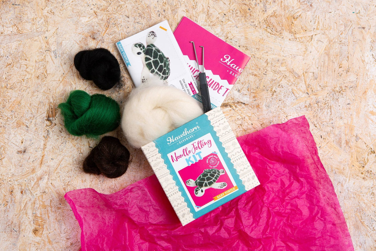 Beginner Mini Baby Sea Turtle Needle Felting Craft Kit - Shop at Persephone's Hearth
