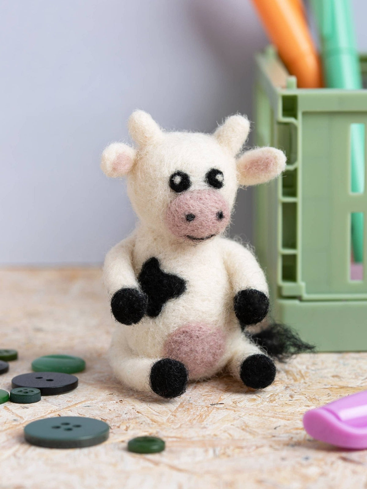 *Pre - order* Beginner Mini Cow Needle Felting Craft Kit - Shop at Persephone's Hearth