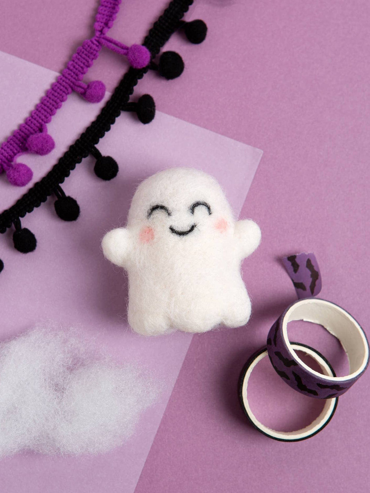Beginner Mini Happy Ghost Needle Felting Craft Kit - Shop at Persephone's Hearth
