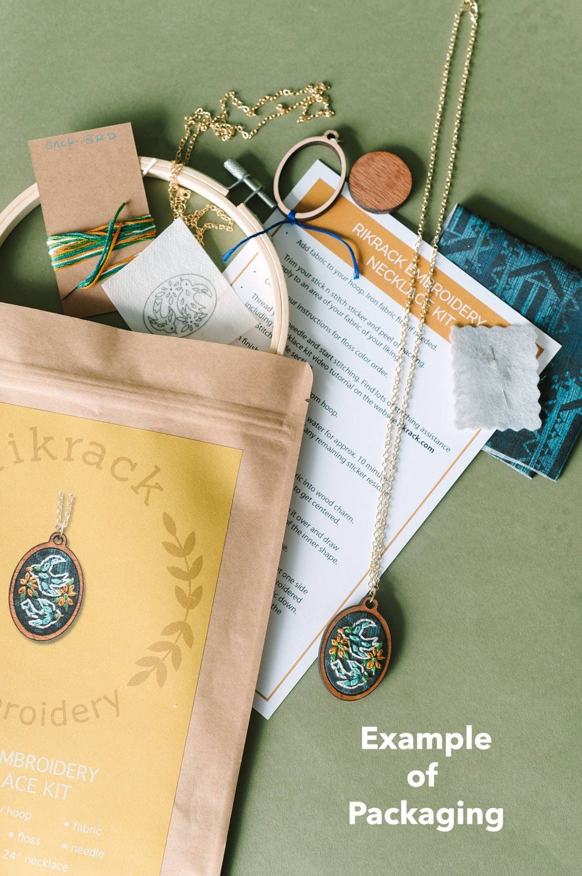 Beginner Moth Necklace Embroidery Kit - Shop at Persephone's Hearth