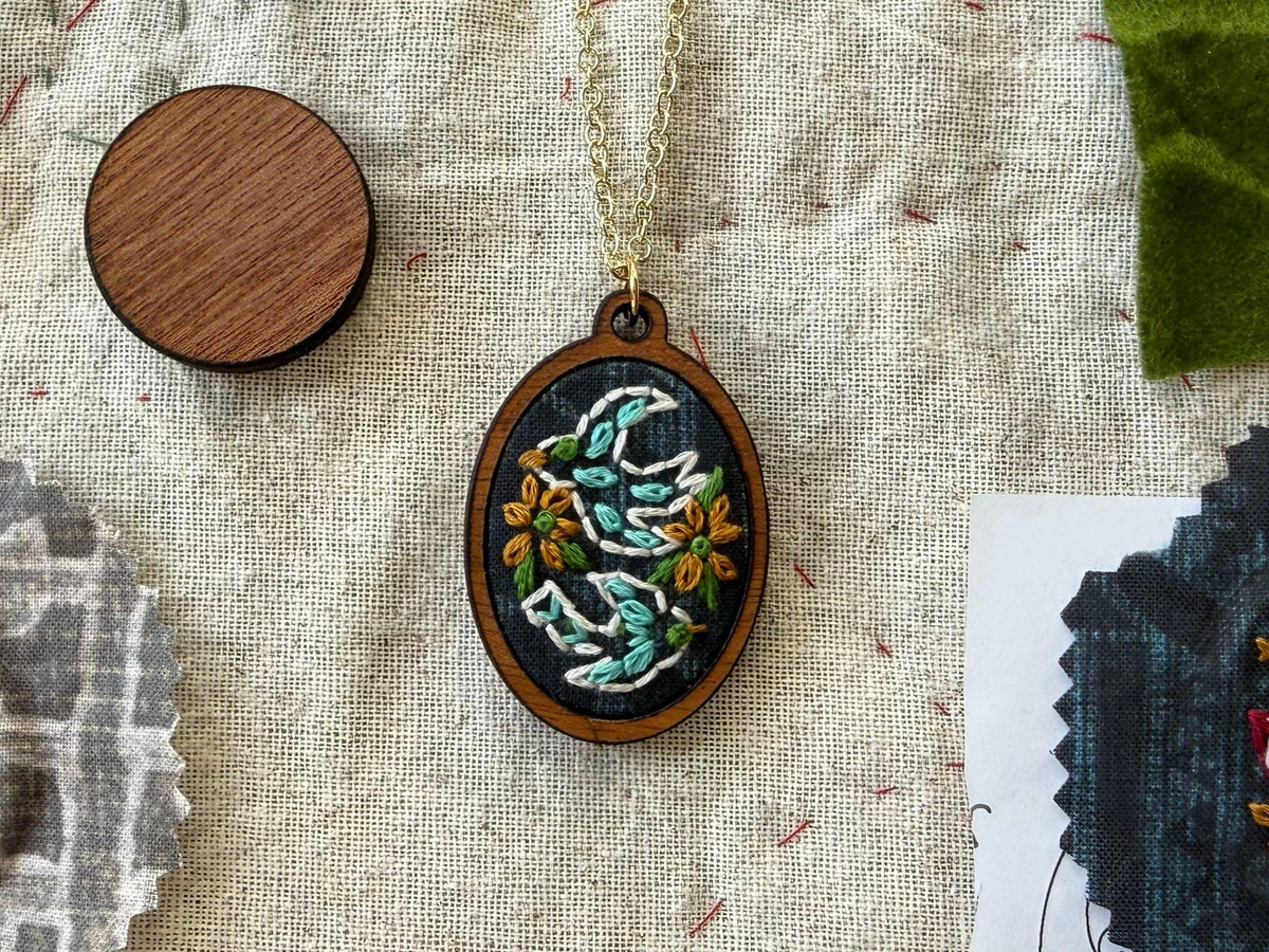 Beginner Necklace Birds Embroidery Kit - Shop at Persephone's Hearth