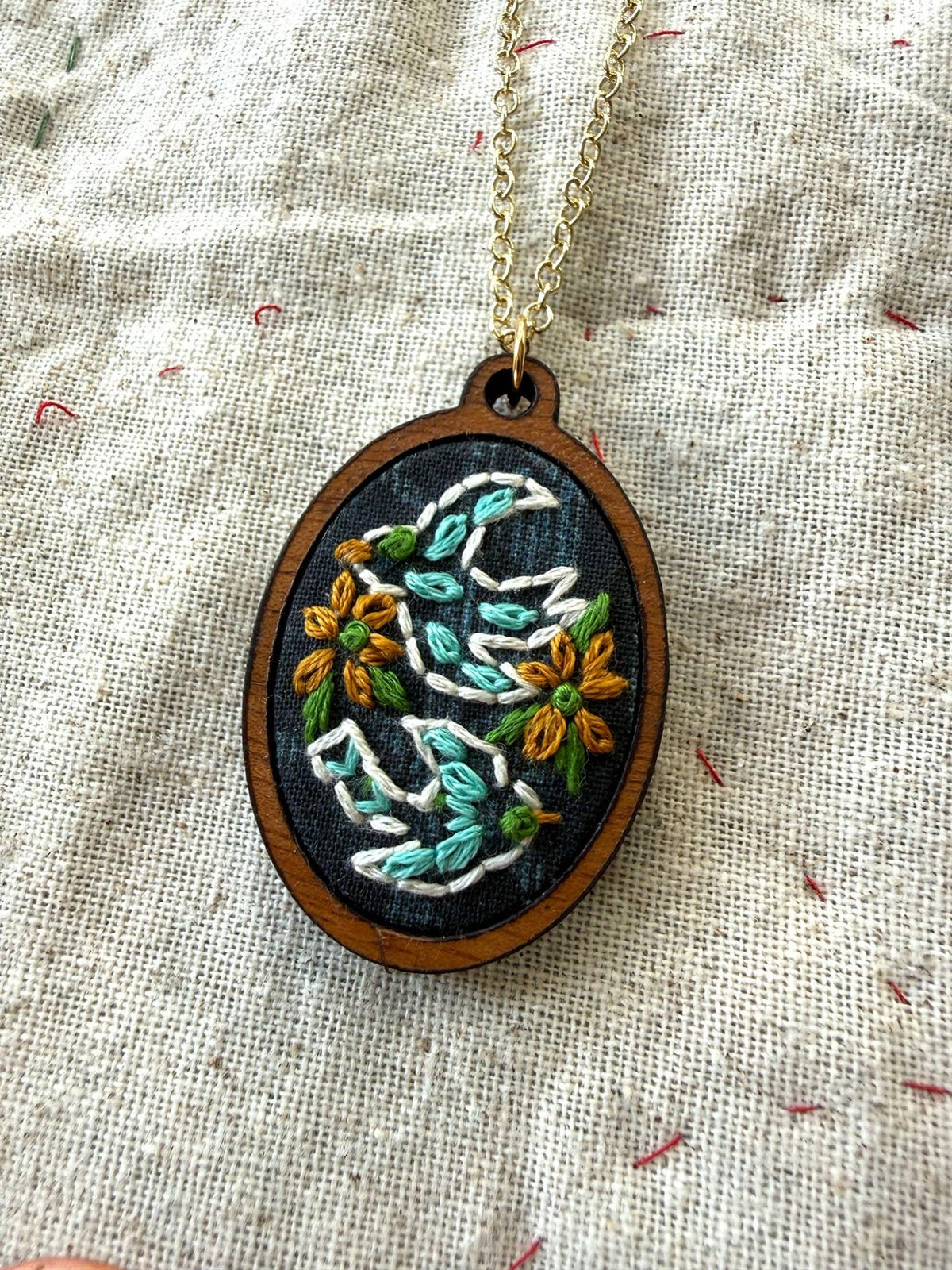 Beginner Necklace Birds Embroidery Kit - Shop at Persephone's Hearth