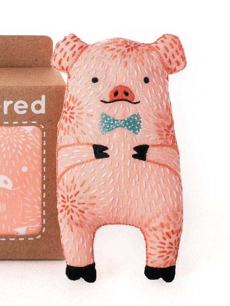 *Pre - Order* Beginner "Pig" Embroidery Doll Kit - Shop at Persephone's Hearth