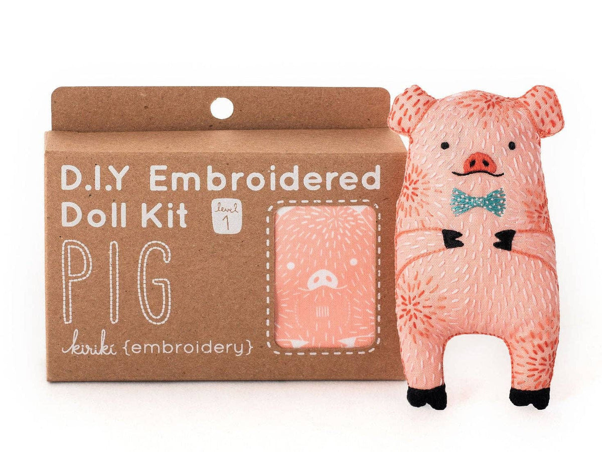 *Pre - Order* Beginner "Pig" Embroidery Doll Kit - Shop at Persephone's Hearth