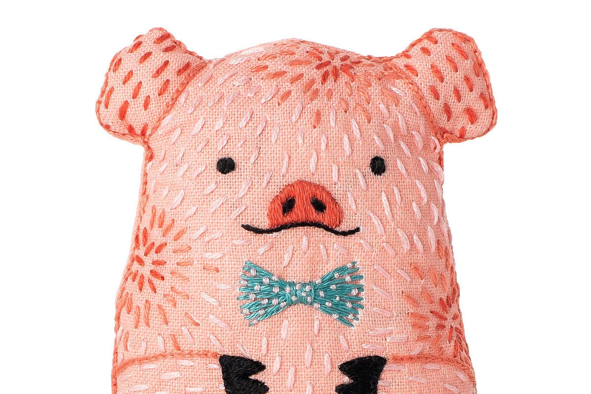 *Pre - Order* Beginner "Pig" Embroidery Doll Kit - Shop at Persephone's Hearth