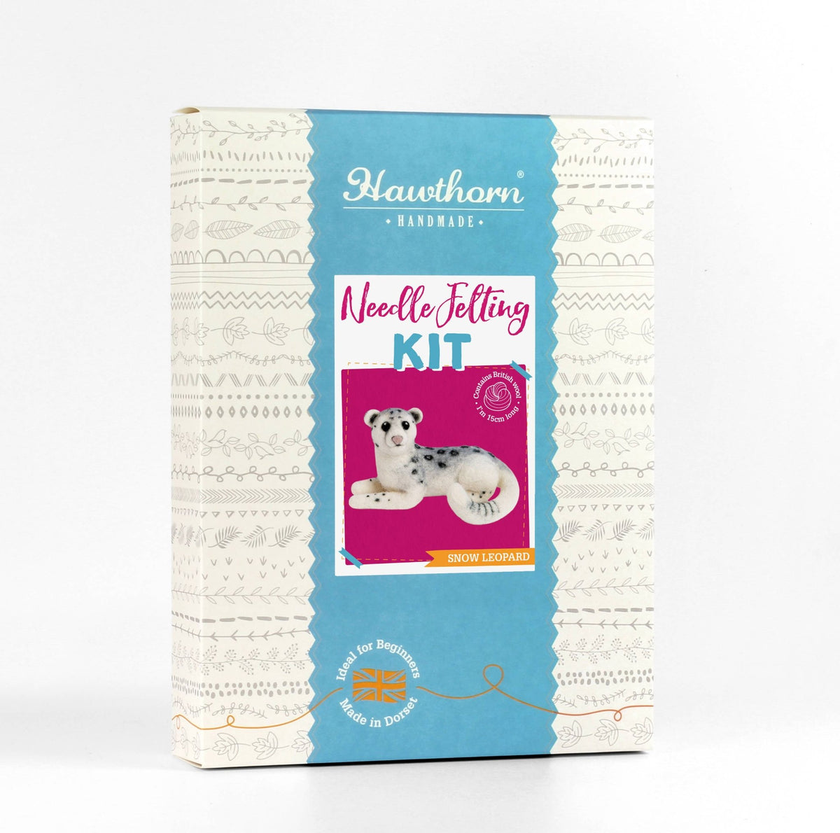 Beginner Snow Leopard Needle Felting Kit - Shop at Persephone's Hearth