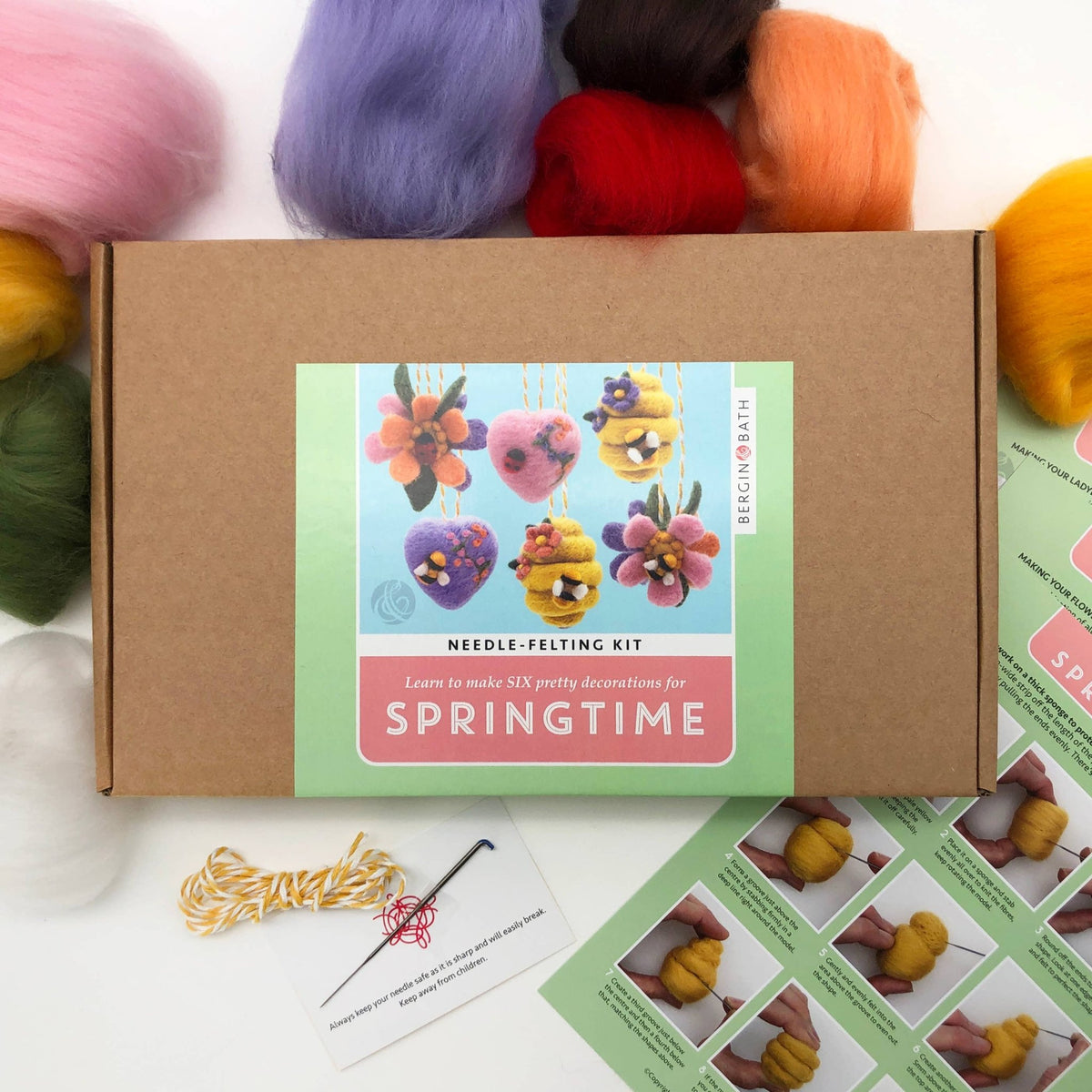 Beginner Springtime Ornaments Needle Felting Kit - Shop at Persephone's Hearth