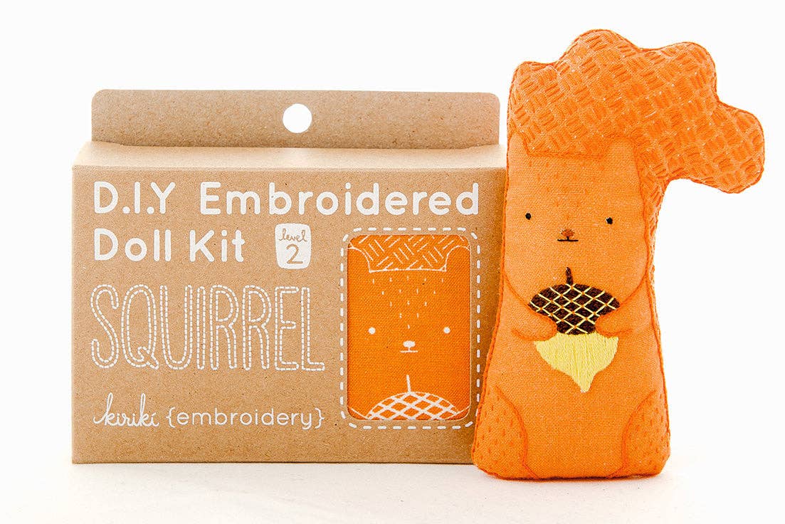 Beginner "Squirrel" Embroidery Doll Kit - Shop at Persephone's Hearth