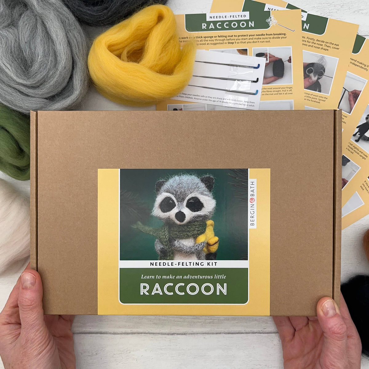Bergin & Bath Needle Felting Kit Racoon Needle Felting Kit