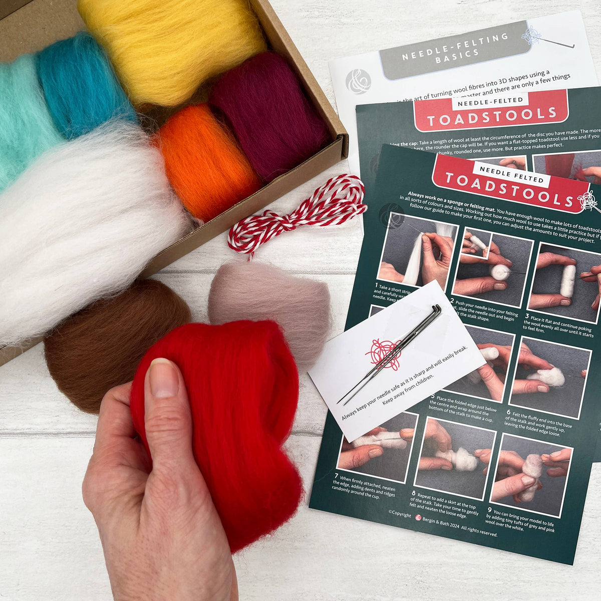 Bergin & Bath Needle Felting Kit, Toadstools