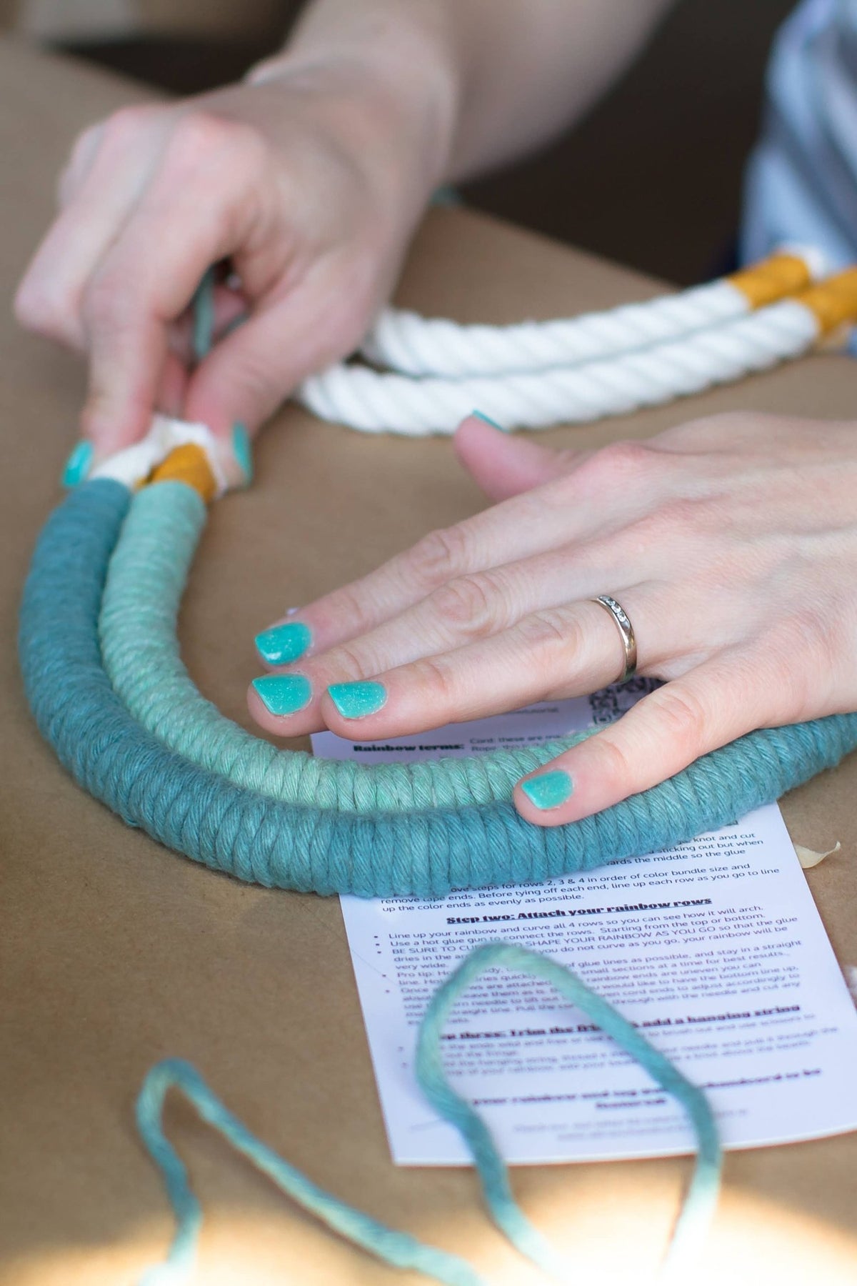 Black DIY Rainbow Beginner Macrame Kit - Shop at Persephone's Hearth
