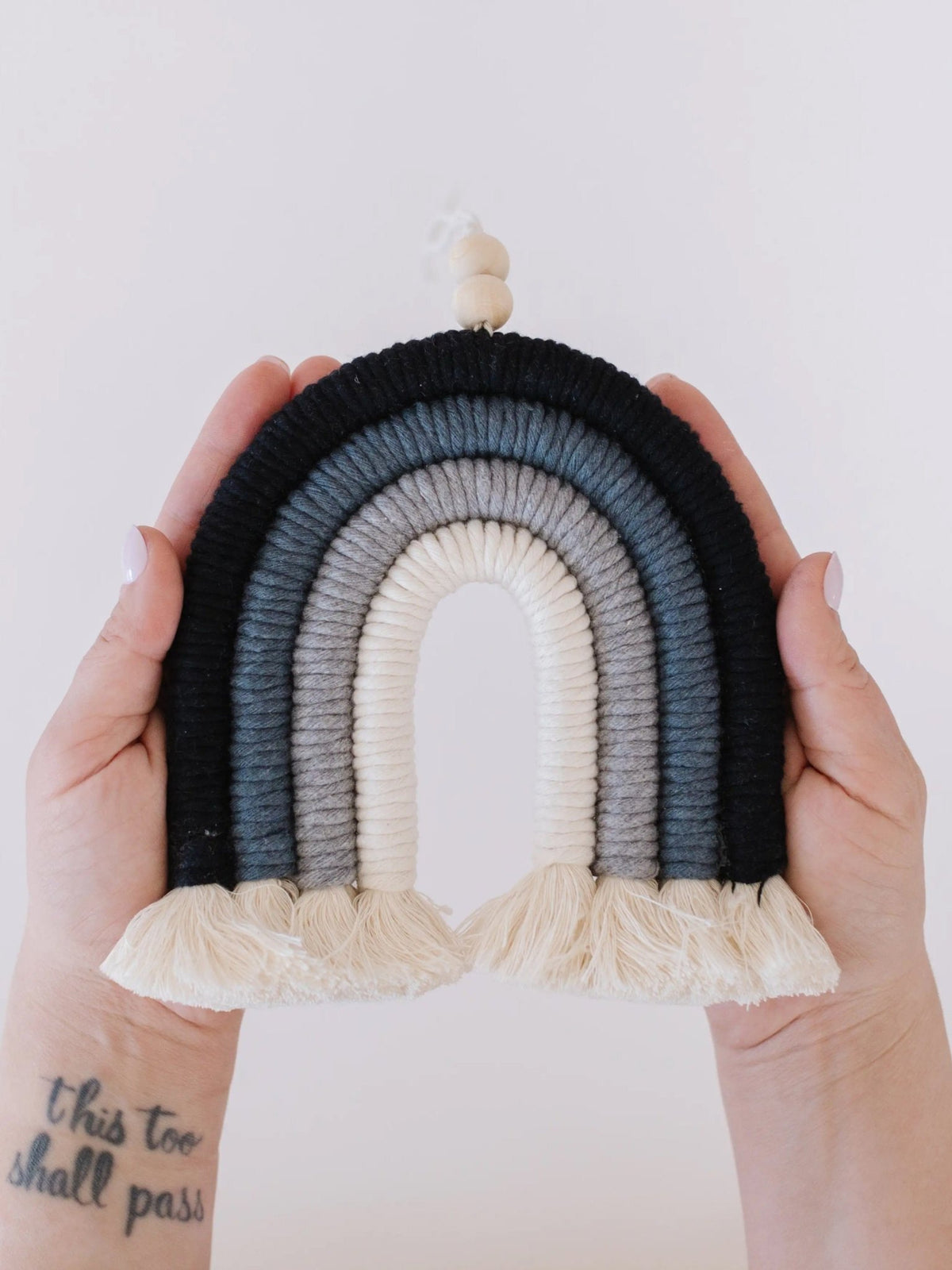 Black DIY Rainbow Beginner Macrame Kit - Persephone's Hearth