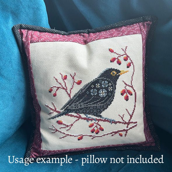 Blackbird at Dawn Cross Stitch Kit (Hoop not included) - Shop at Persephone's Hearth