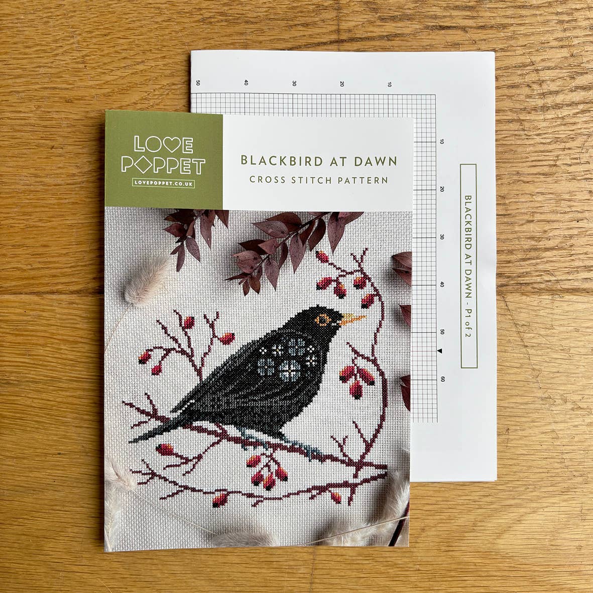 Blackbird at Dawn Cross Stitch Kit (Hoop not included) - Shop at Persephone's Hearth
