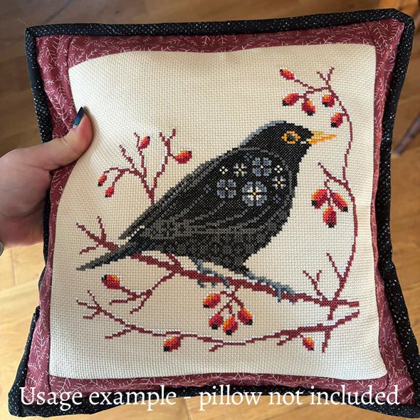 Blackbird at Dawn Cross Stitch Kit (Hoop not included) - Shop at Persephone's Hearth
