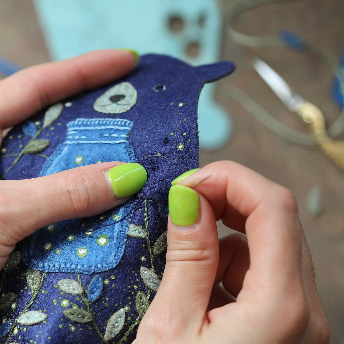Bloombear Embroidery & Felt Doll Kit - Shop at Persephone's Hearth