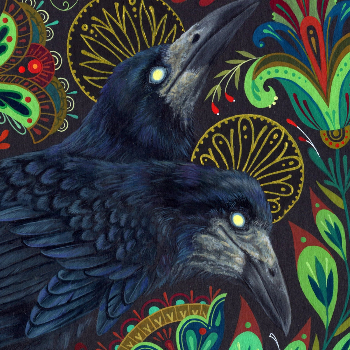 "Brood Bones" Folk Art Print, 11" x 11” - Shop at Persephone's Hearth