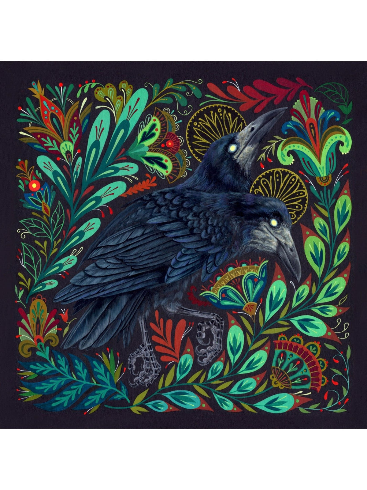 "Brood Bones" Folk Art Print, 11" x 11” - Shop at Persephone's Hearth