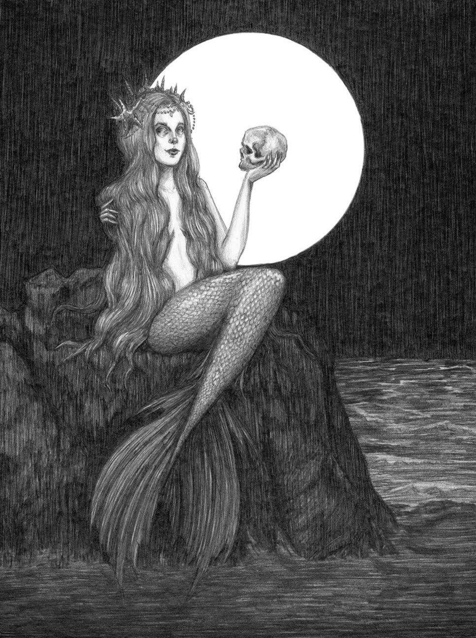 Caitlin McCarthy Art Ondine Fine Art Print - Gothic Mermaid, Sea Siren: 8x10