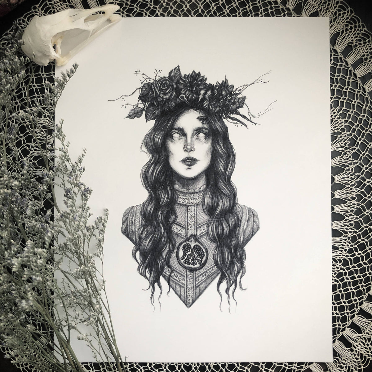 Caitlin McCarthy Art Persephone Fine Art Print - Greek Goddess of the Underworld: 8x10"