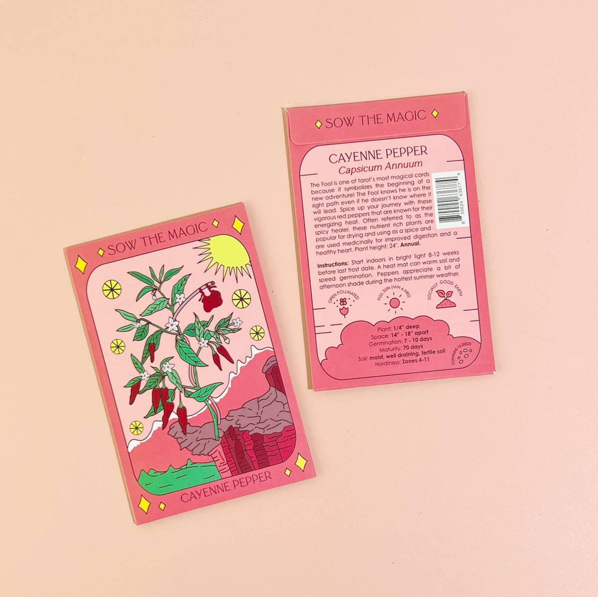 Cayenne Pepper Tarot Garden Seed Packet - Shop at Persephone's Hearth