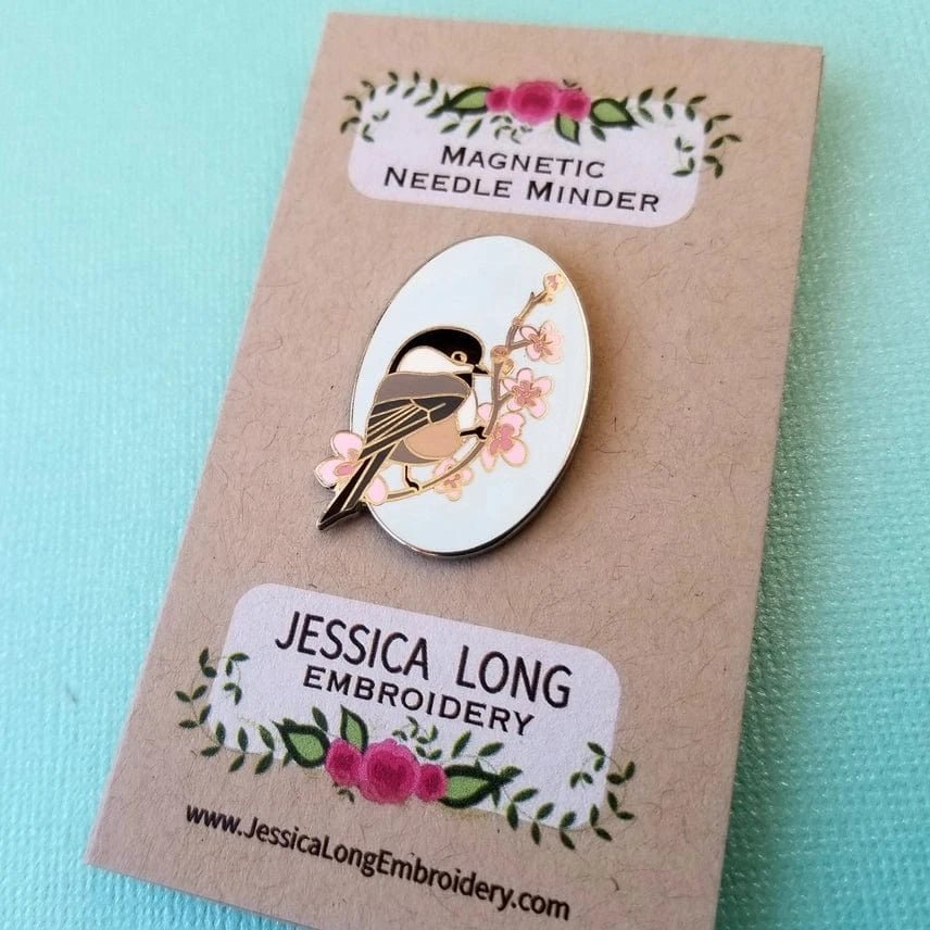 Chickadee Enamel Needle Minder - Shop at Persephone's Hearth